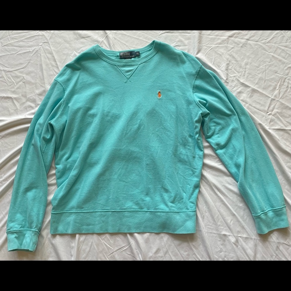 Polo Mesh-Knit Cotton Crewneck Sweater